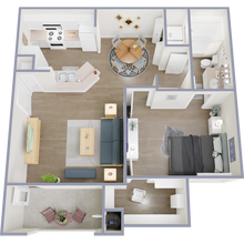 1 Bedroom 432 floor plan